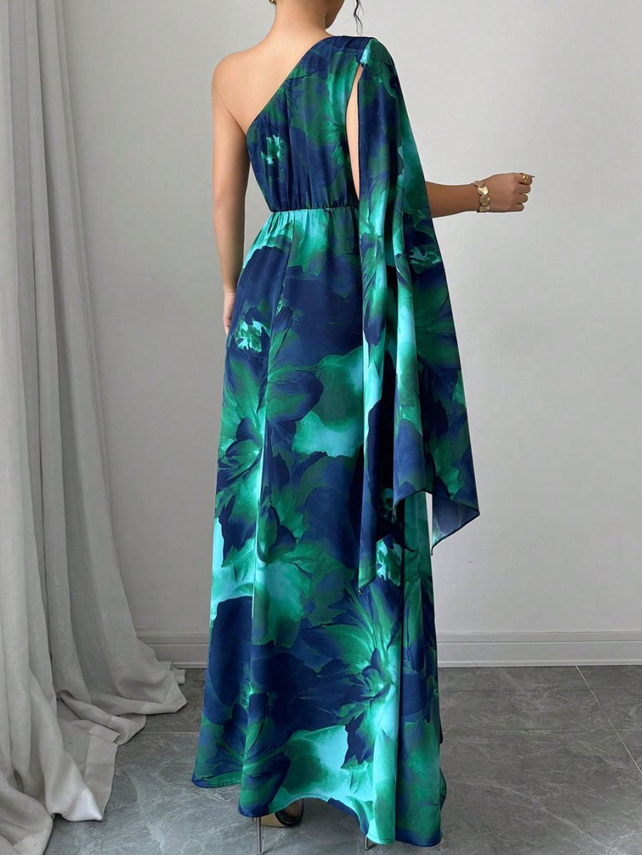 VESTIDO ESTAMPADO DE UN HOMBRO Vestido 27 Florebele 