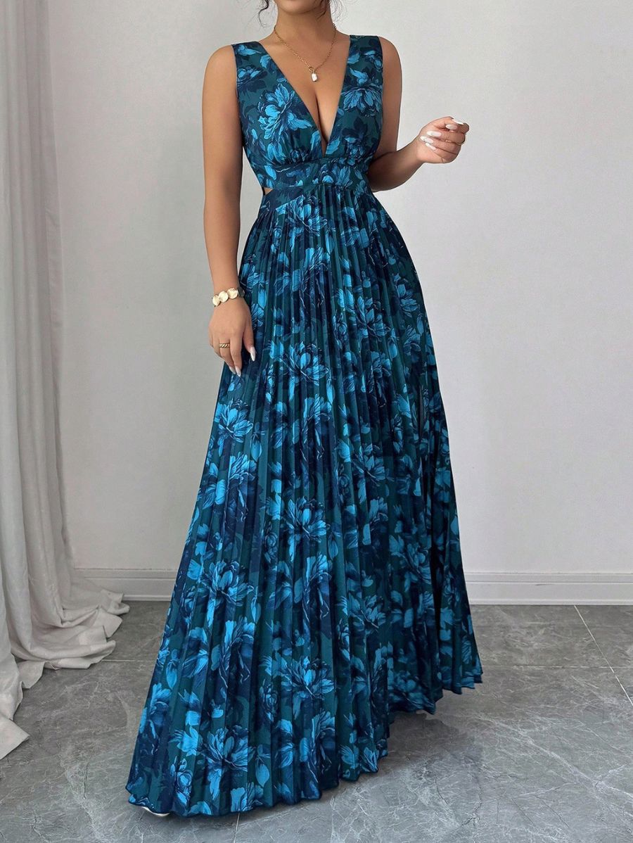 VESTIDO PLISADO CON ESCOTE EN V Vestido 22 Florebele S 